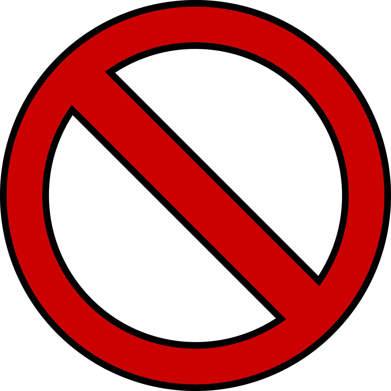 red circle with line Do not do this